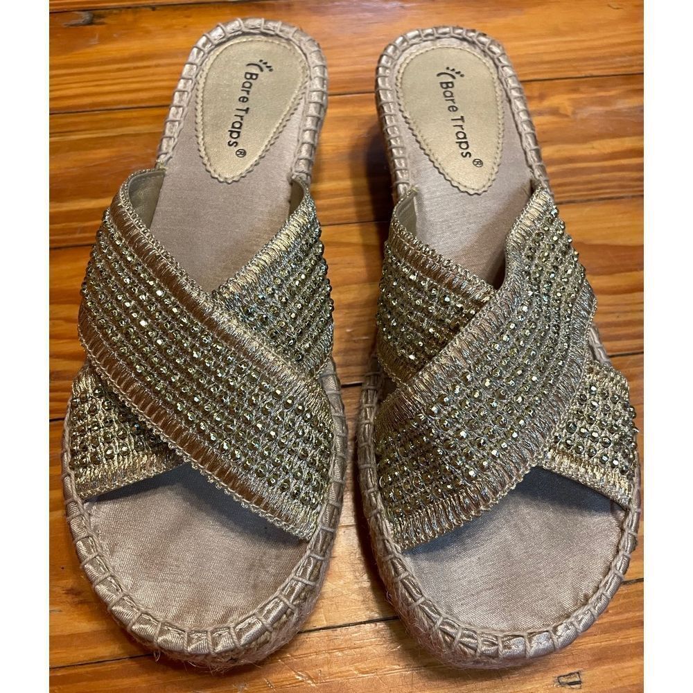 Baretraps Gold Espadrilles Sandals for Women Size 6.5